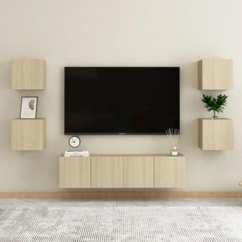 Conjunto de muebles para sala Dia e Noite 6 piezas color roble Sonoma