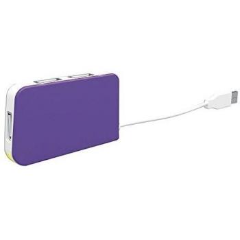 Approx APPHT4P - Concentrador USB, 4 Puertos, Color Violeta