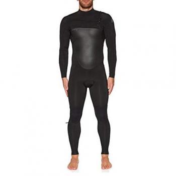 O'Neill Epic 4/3mm Traje de Neopreno para Hombre con Cremallera Pectoral, color negro intenso y gris oscuro, características: Manga Larga, Seamless Paddlezones, Fluidflex Firewall, Cost