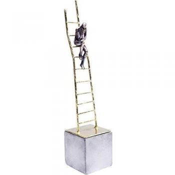 Kare Design Figura Decorativa Elements Climbing Man, Oro, 40,5x8,5x8,5cm