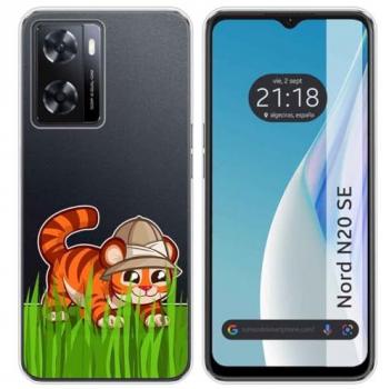 Funda Silicona Transparente Tigre para Oneplus Nord N20 SE