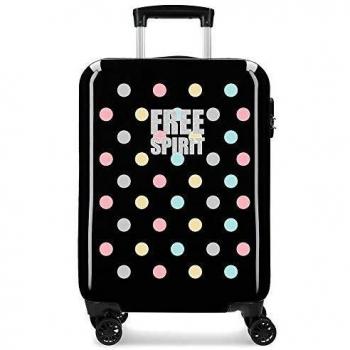 Movom Free Dots Maleta de Cabina 38 x 55 x 20 cm Rígida ABS Cierre combinación 34 L 2.6 Kg 4 Ruedas Dobles Equipaje de Mano, Negro