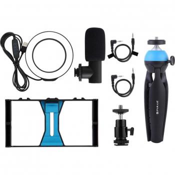 Kit de Vlogging para Smartphone con Anillo de Luz LED, Micrófono y Trípode - 40 Piezas