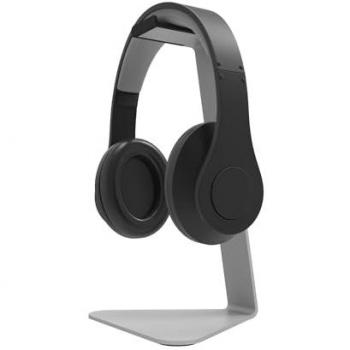 Kanto H1 Silver Universal Headphone Stand with Curved Silicone Padding