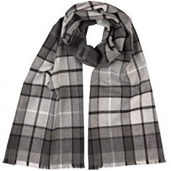 Bufanda de tartán Merino ligero, color gris buchana