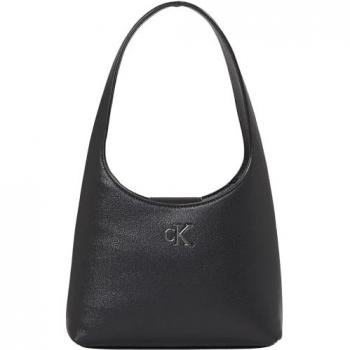 Calvin Klein Minimal Monogram Black Shoulder Bag for Women, One Size