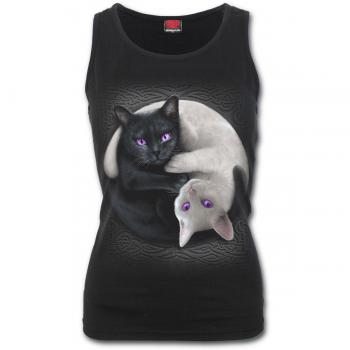 Spiral - Yin Yang Cats - Top con Espalda de Nadador - Negro - L