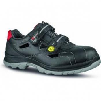 U-POWER Sandalia de seguridad BAT Talla 45 piel negra S1P ESD SRC EN20345
