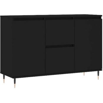 Aparador de madera de ingeniería negro 104x35x70 cm