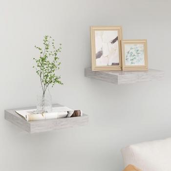 vidaXL Floating Wall Shelves 2 pcs Concrete Grey 23x23.5x3.8 cm MDF