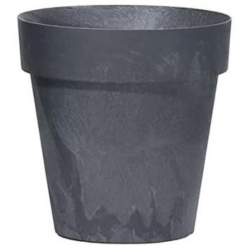 Maceta CUBE EFECTO BETÓN 0,6L - Diseño Moderno - Resistente a la Intemperie - Color Antracita