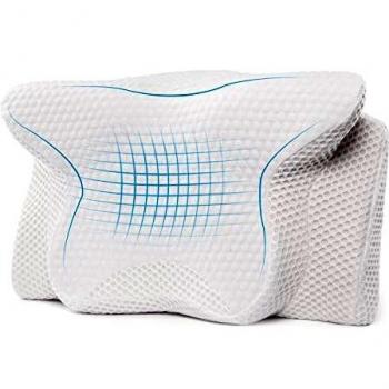 Feagar Almohada Cervical para Dormir - Almohadas Viscoelasticas para Cuello , Almohada Ergonómico para Aliviar el Dolor Cervical, Almohadas para Dormir de Lado, Boca Abajo/Arriba