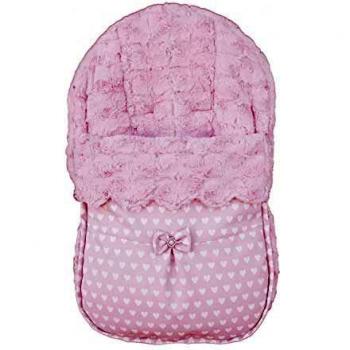 Funda + Saco Universal para Silla de coche GRUPO 0 Rosy Fuentes - Saco para Silla de Bebé Grupo 0 - Equipado para ser Ajustado perfectamente 0-rosa