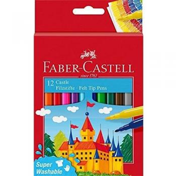 Faber-Castell Washable Fine Tip Felt Markers Assorted Pack of 12