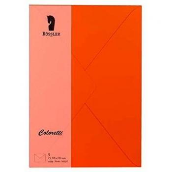 Sobres Coloretti C5, 5 unidades, color naranja y verde (80 g/m²)