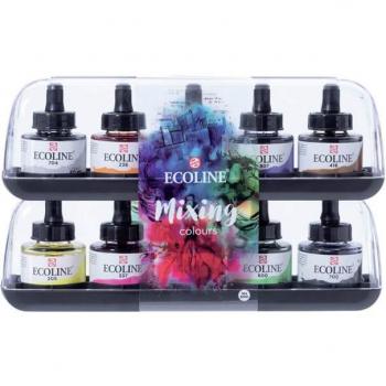 Set de Pinturas Acuarela Talens Art Creation Ecoline Mixing Colours - 24 colores en botellas de 30 ml, base acuosa, alta pigmentación, fácil mezcla, ideal para ilustraciones y técnicas de acuarela