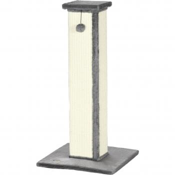Poste Rascador para Gatos Altura 81 cm con Poste de Sisal y Bola Colgante 41x41x81 cm Gris