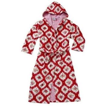 Pip Studio Pip Albornoz Flower medallón rojo, 100 % algodón, XS