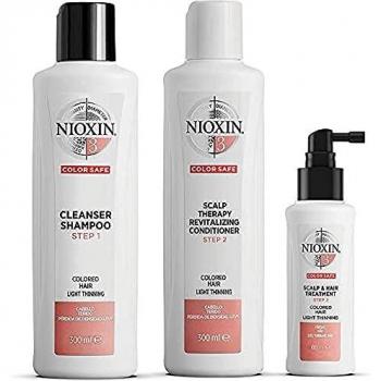 Nioxin System 3 Cleanser Shampoo 300ml, Scalp Therapy Revitalizing Conditioner 300ml, and Scalp & Hair Treatment 100ml