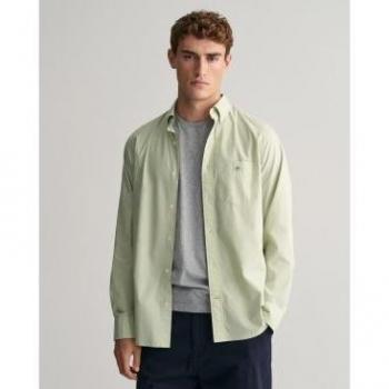 Camisa Regular Fit de popelina verde Gant