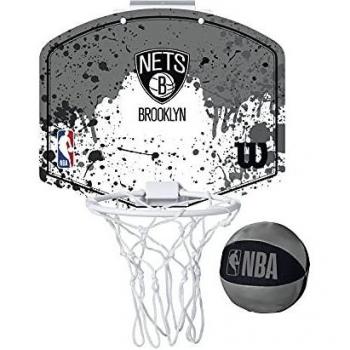 Wilson NBA Team Brooklyn Nets Mini Hoop, Unisex Grey Basketball Backboard