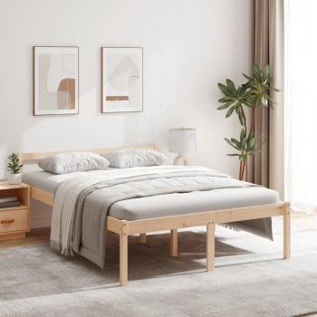 Cama para ancianos doble 135x190 cm en madera maciza de pino