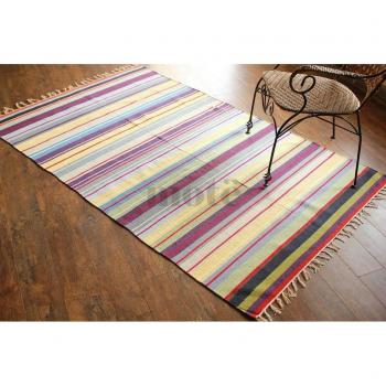 Mote 120 x 180 cm/4 'x6' hecho a mano multicolor de rayas alfombra de área, estilo: 2577