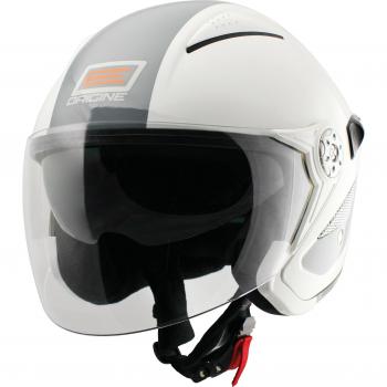 Origine helmets 202529018100204 Casco Falco Retrò, Talla : M, Brillo Blanco/Gris