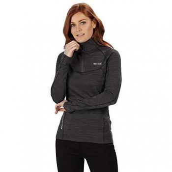 Regatta Camiseta Yonder de Secado rápido con Cremallera y Cuello de Manga Larga para Mujer, Talla 20
