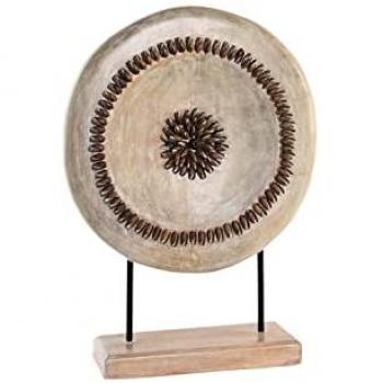Figura Decorativa DKD Home Decor Beige Hierro Círculos 39 x 12 x 55 cm