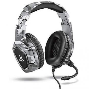 Trust Cascos Gaming PS4 y PS5 Auriculares de Gaming GXT 488 Forze-G, Licencia Oficial para Playstation, Micrófono Plegable, Altavoces Activos de 50 mm, Cable Trenzado de Nailon de 1.2 m, Gris