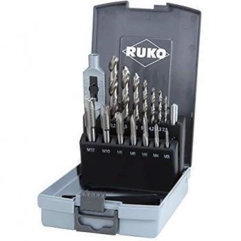 Ruko HSS R245004RO - Juego de grifos de corte único en caja de plástico, acabado brillante, 15 piezas
