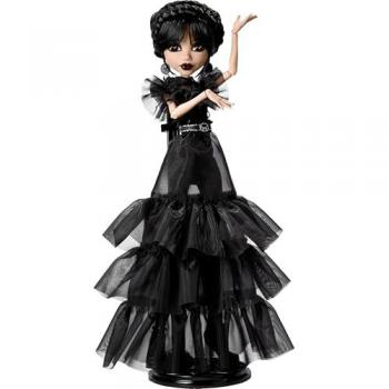 Muñeca Coleccionable Miércoles de Monster High con vestido gótico negro y accesorios, modelo HXJ03
