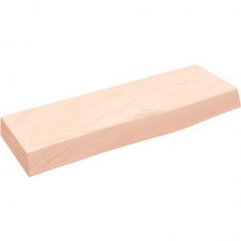 Estante de pared de madera maciza de roble sin tratar 60x20x6 cm
