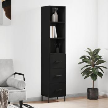 Aparador de madera contrachapada negro 34,5x34x180 cm vidaXL