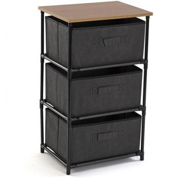Cajonera Versa 3 Cajones Gris Oscuro 68x30x40cm