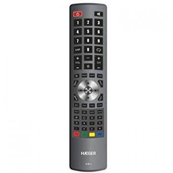 HAEGER Controlo Remoto Universal - Sin Necesidad de programación, Universal para TV Samsung, LG, Sony, Philips, Panasonic, 100% Compatible con Todos los Modelos producidos después del año 2000.
