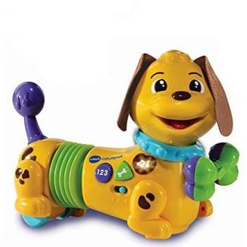 VTech - Perrito sígueme, juguete para bebe +12 meses, simpática mascota que camina e interactúa cuando agitas su hueso, más de 50 melodías, frases, canciones y sonidos, multicolor