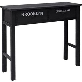 vidaXL Mesa consola de madera negro 90x30x77 cm