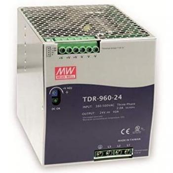 Fuente de alimentación MEAN WELL TDR-960-48, tipo carril DIN, 1 salida, 48V DC, 20A, potencia de 960W