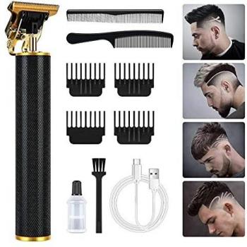 URAQT Cortapelos Hombre, Cortadora de Cabello Eléctrica Recargable, Máquina Cortar Pelo Inalámbrico con Cuchillas de Acero Inoxidable y 4 Peines Guía, Recortadora de Barba para Hombres