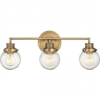 Aplique de baño Quintiesse Poppy, 3 luces, latón, IP44