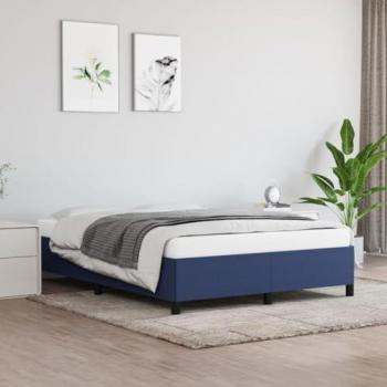 Estructura de cama de tela azul 140x200 cm