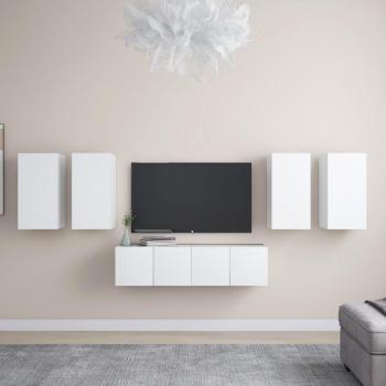 Set de muebles de salón TV 6 piezas madera de ingeniería 30.5 x 30 x 60 cm