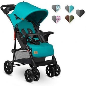 Silla de Paseo Lionelo Emma Plus Turquesa, Compacta y Ligera, Con Accesorios Incluidos, Hasta 15 Kg