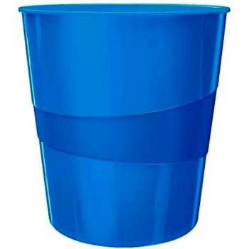 Leitz WOW 52781036 - Papelera, 15L, Plástico, Azul metalizado