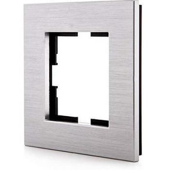Greenice | Marco Panasonic Novella 1 Elemento, Aluminio Eloxal Plata