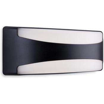 Aplique Santos Negro 13 Cm - Aplique de empotrar rectángulo, integrado LED, color negro, IP65