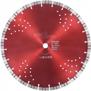 Disco de corte de diamante con turbo y agujeros acero 350 mm