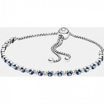 Pulsera Pandora Timeless de plata con brillos azules